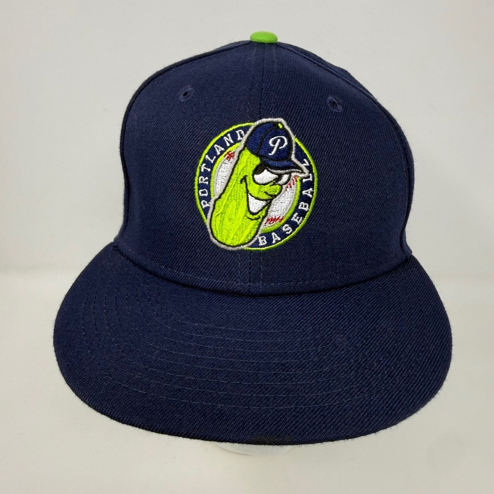 New Era 9FIFTY Portland Pickles Baseball Hat Navy Blue Lime Green Snapback